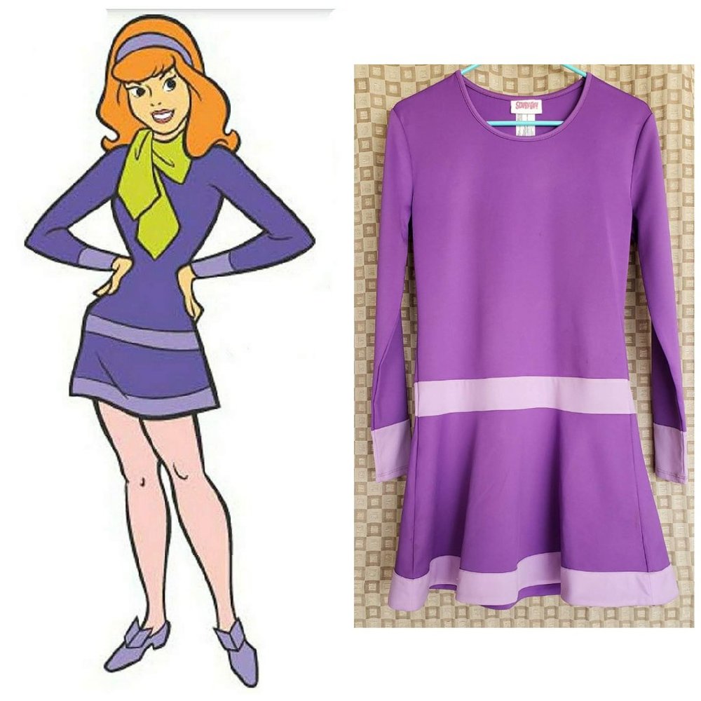 Girls Purple Daphne Costume Dress with Lavender Trim
